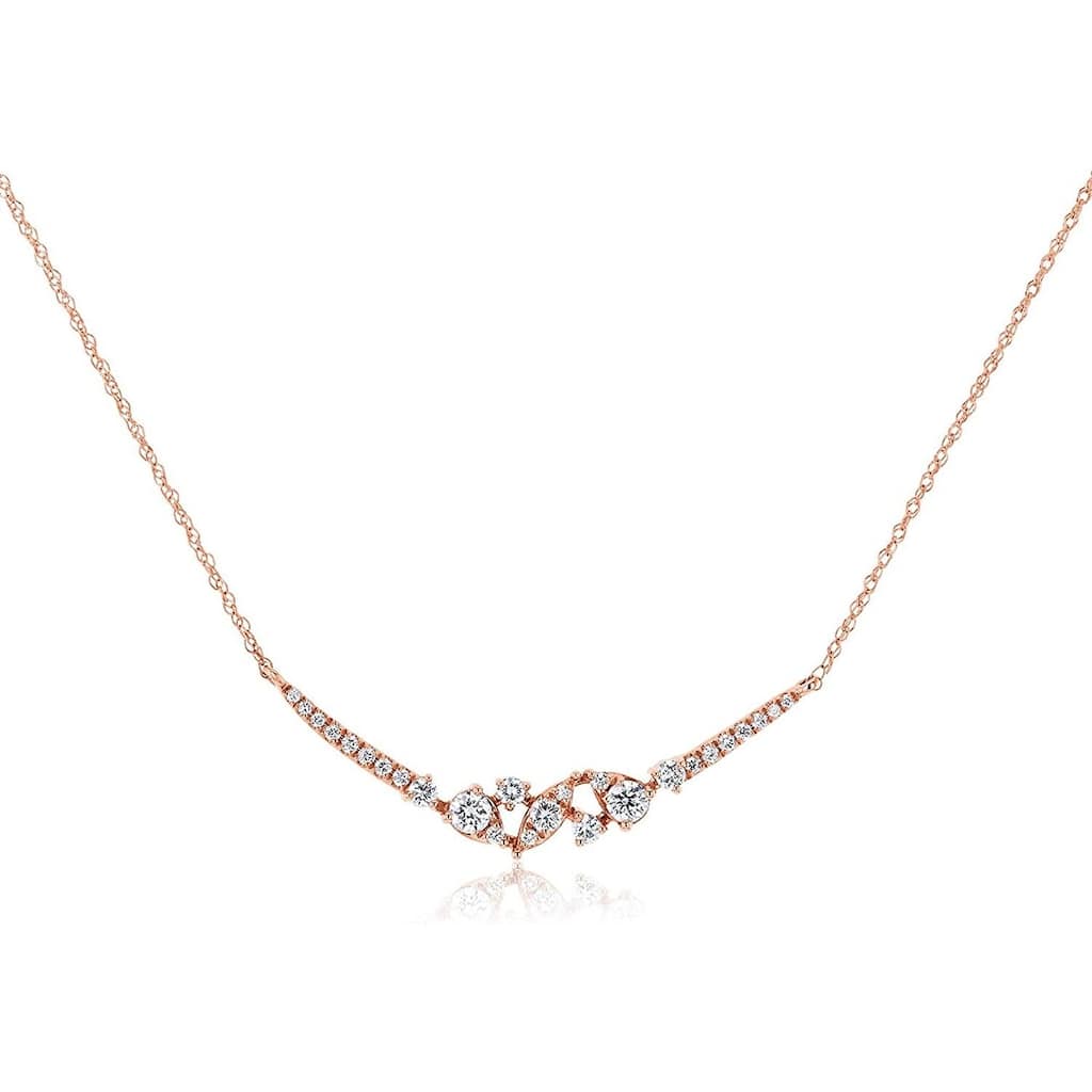 Annello by Kobelli 14K Gold Orion Lab Grown Diamond Boomerang Necklace (GH/I)