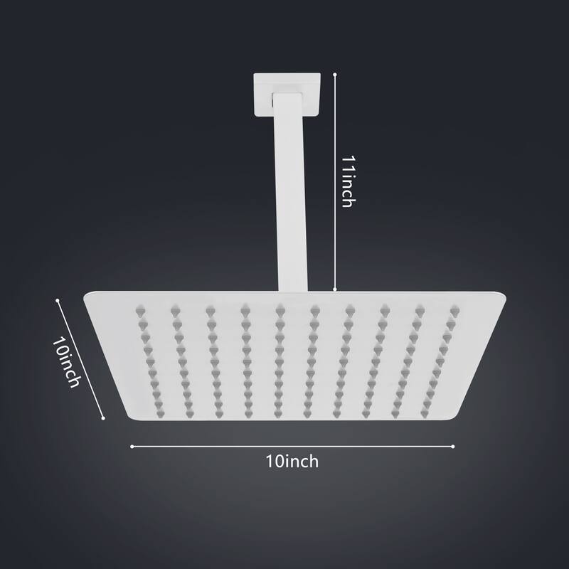 10" Square High Pressure Rain Shower Head,304 Stainless Steel Rain Shower Head