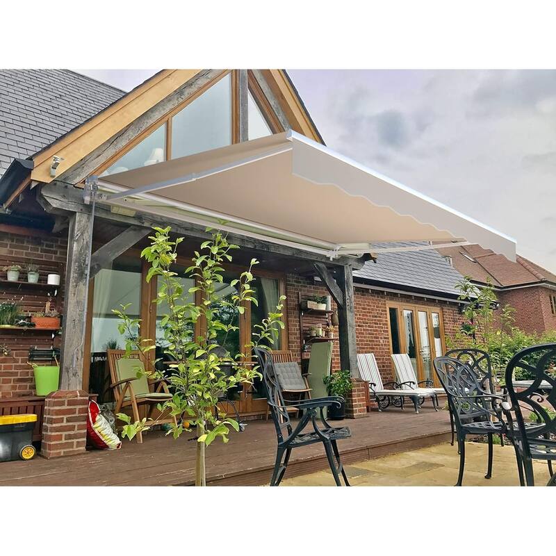 AECOJOY Manual Retractable Patio Awning Outdoor Sunshade Shelter (Cover Only)