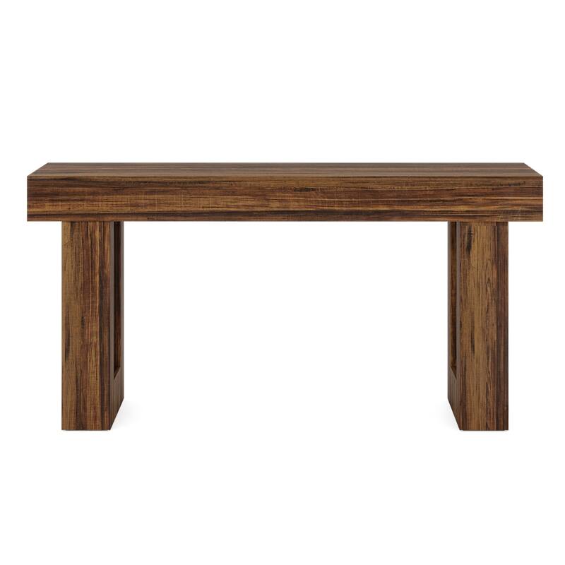63" Long Farmhouse Rectangular Console Table for Living Room - Brown