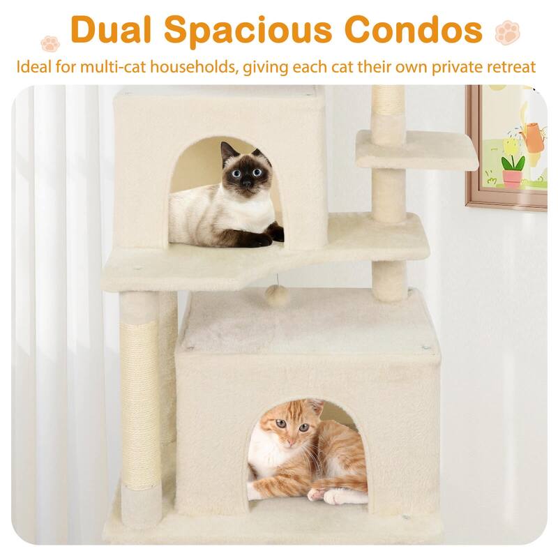 Costway 70” Large Cat Tree for Indoor Cats with Plush Top Perch, Dual - See Details