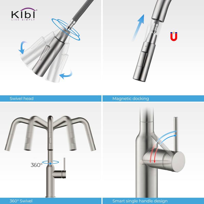 Brass High Arc Single Lever Kitchen Faucet with Pull Down Sprayer