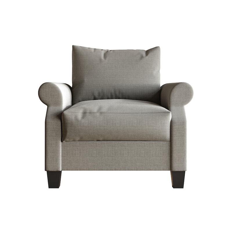 CraftPorch Classic Linen Upholstered Arm Chair - Grey