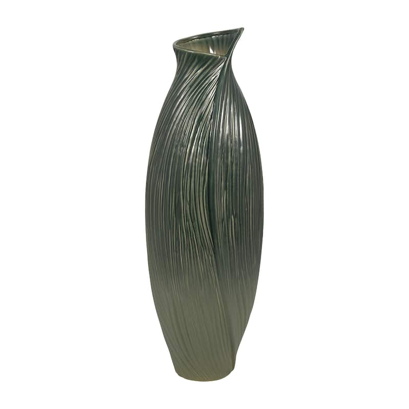 Ceramic Stylish Rubpert Contemporary Vase - Green