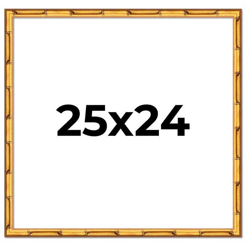 25x24 Frame Gold Bamboo Picture Frame Modern Photo Frame Includes UV Acrylic Shatter Guard Front Acid Free Foam Backing Board