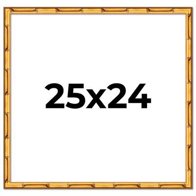 25x24 Frame Gold Bamboo Picture Frame Modern Photo Frame Includes UV Acrylic Shatter Guard Front Acid Free Foam Backing Board