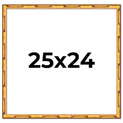 25x24 Frame Gold Bamboo Solid Wood Picture Frame | 1 Inch Moulding