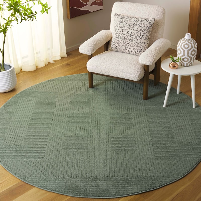 SAFAVIEH Selena Pratibha Modern Contemporary Rug - 5'3" Round - Green