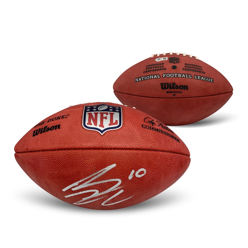 Bo Nix Autographed NFL Authentic Signed Duke Game Football Beckett COA - 8' x 11'