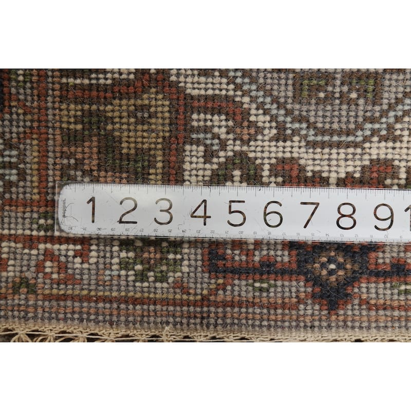 Hand Knotted Oriental 100% Wool Carpet Traditional Medallion Greys & Charcoal Heriz (serapi) Area Rug - 3' 0'' X 2' 0''