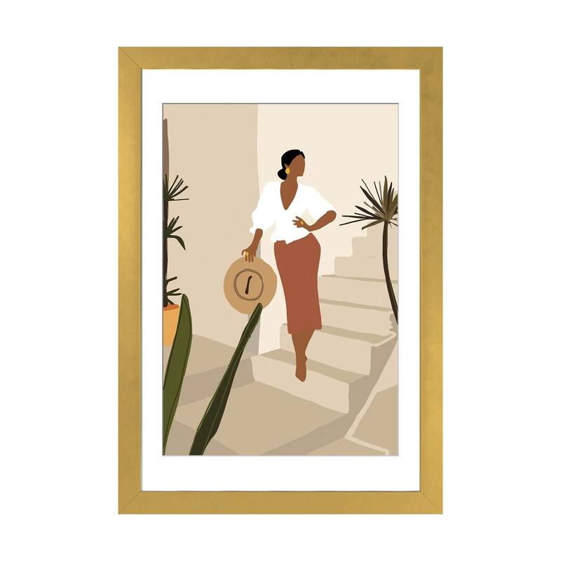 iCanvas "Paola" by Mezay Ugbo - Gold - 24x16x1