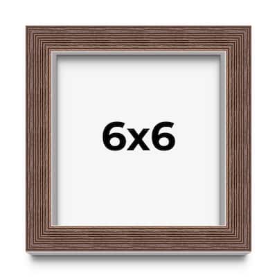 6x6 Shadow Box Frame Brown | 1.125 inches Deep Real Wood Rustic