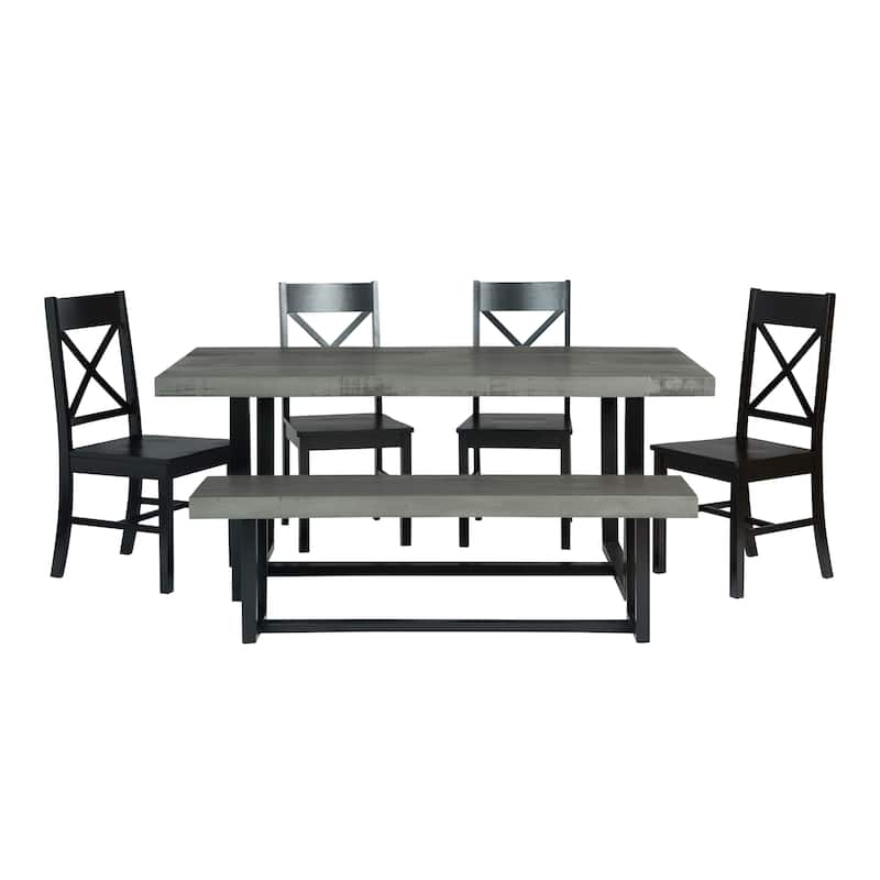 Middlebrook Solid Wood 6-Piece Dining Set with X-Back Chairs