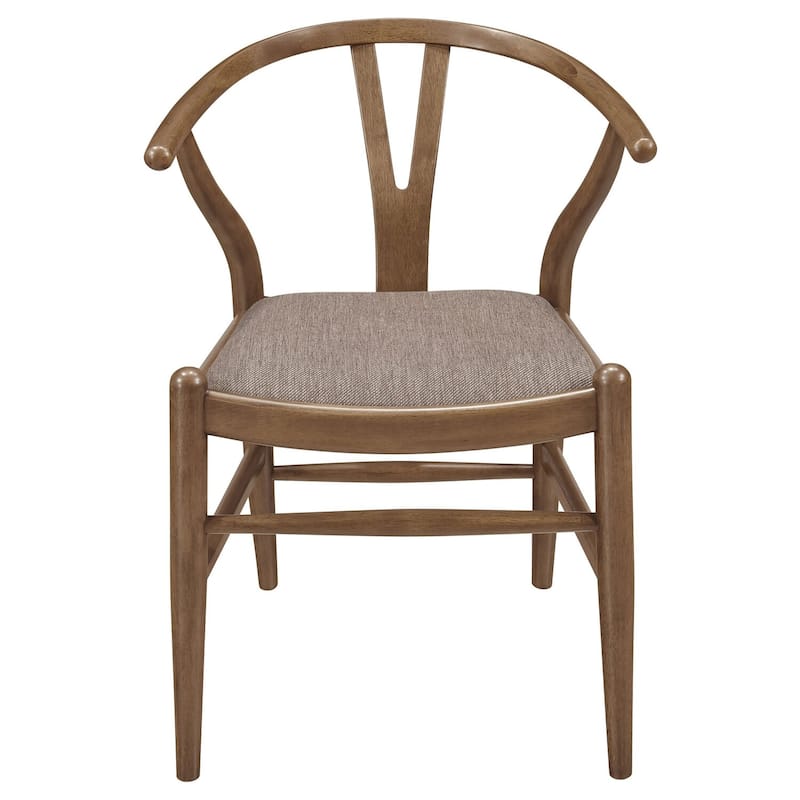 Walnut Brown/Brown Fabric Upholstered Wood Frame Dining Chair, Set of 2, Sturdy Dining Chair for Dining Rooms - 21.75