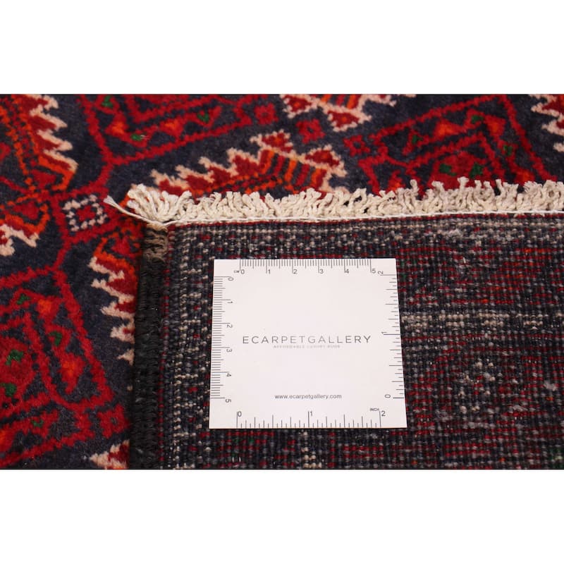 ECARPETGALLERY Hand-knotted Royal Baluch Red Wool Rug - 3'3 x 5'11