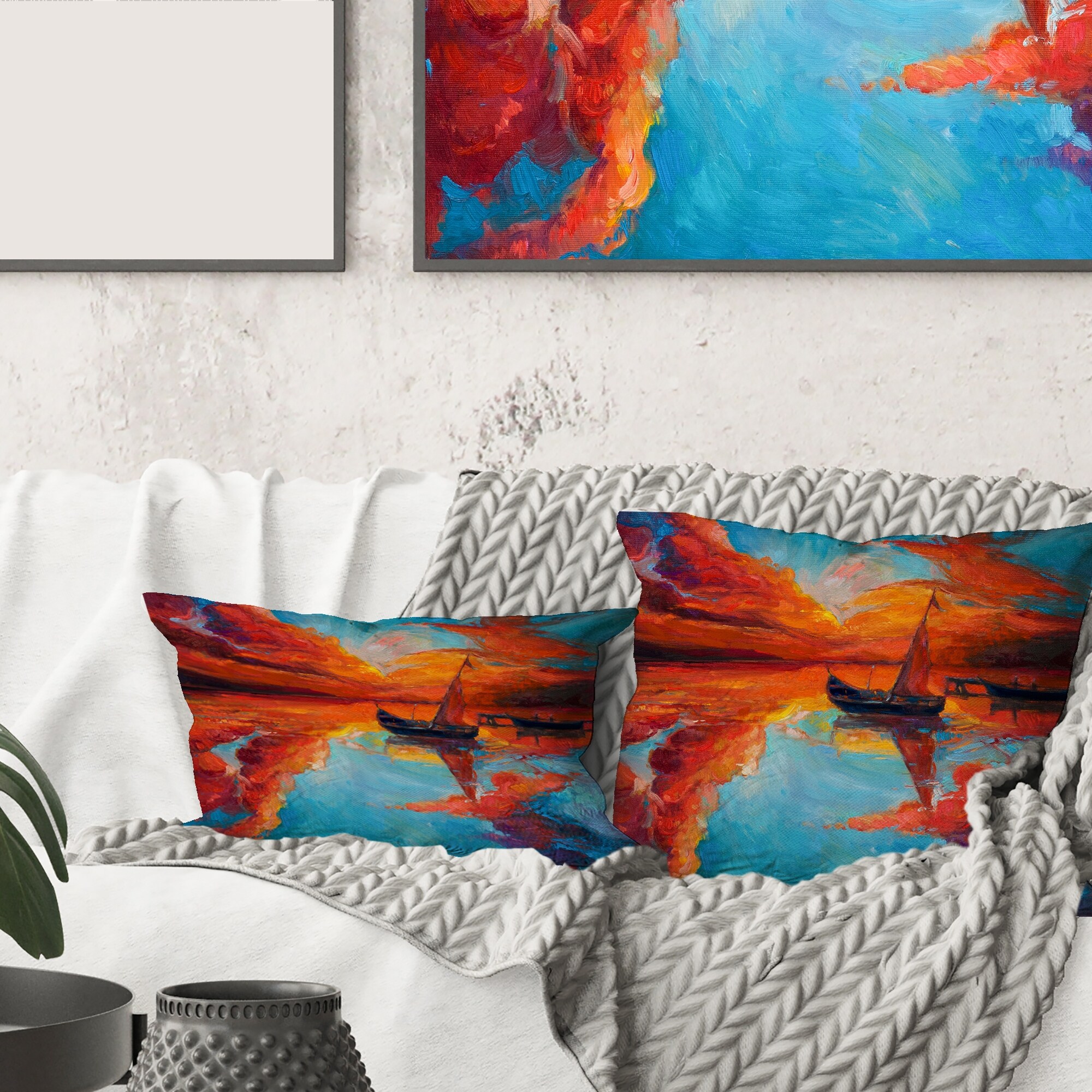 Deep sales red pillows