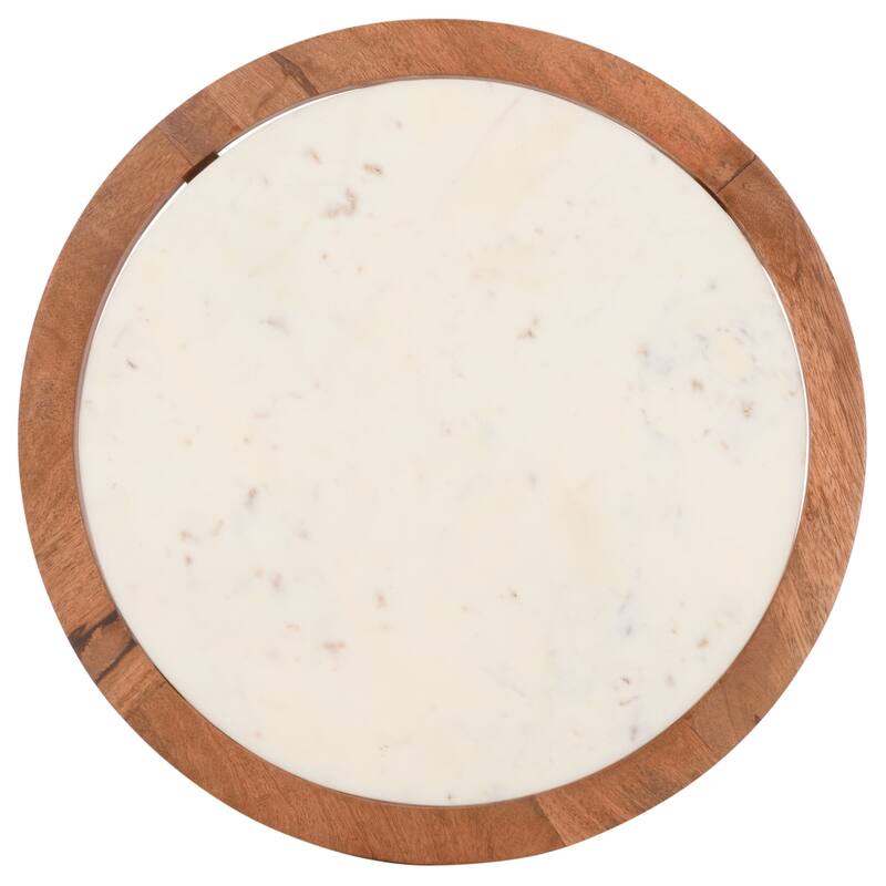 SAFAVIEH Home Minori Marble Side Table - 16"W x 16"D x 19"H