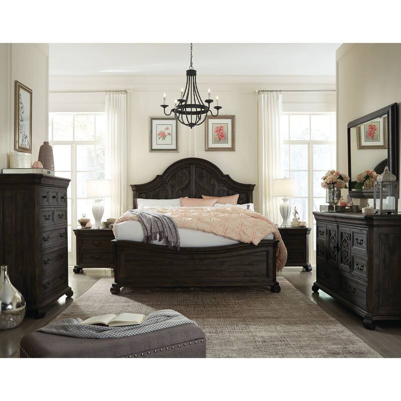 Magnussen Home Bellamy Peppercorn Drawer Dresser With Landscape Mirror