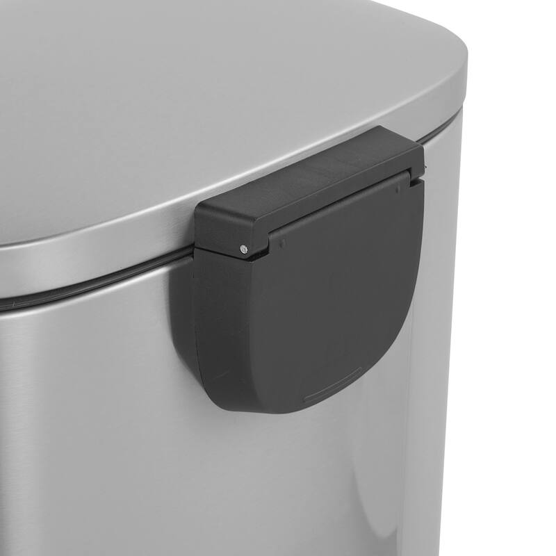 Innovaze 13 Gal./50 Liter Oval Shape Stainless Steel Step-on Trash Can for Kitchen