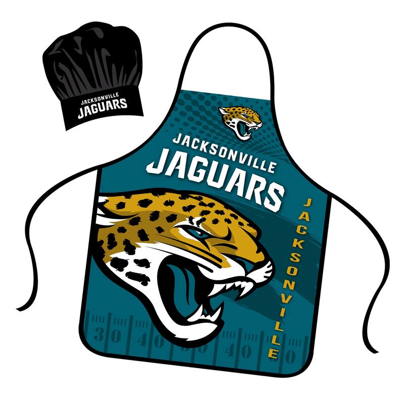 NFL Apron & Chef Hat Set, with Large Team Logo - Jacksonville Jaguars - 31" x 25"