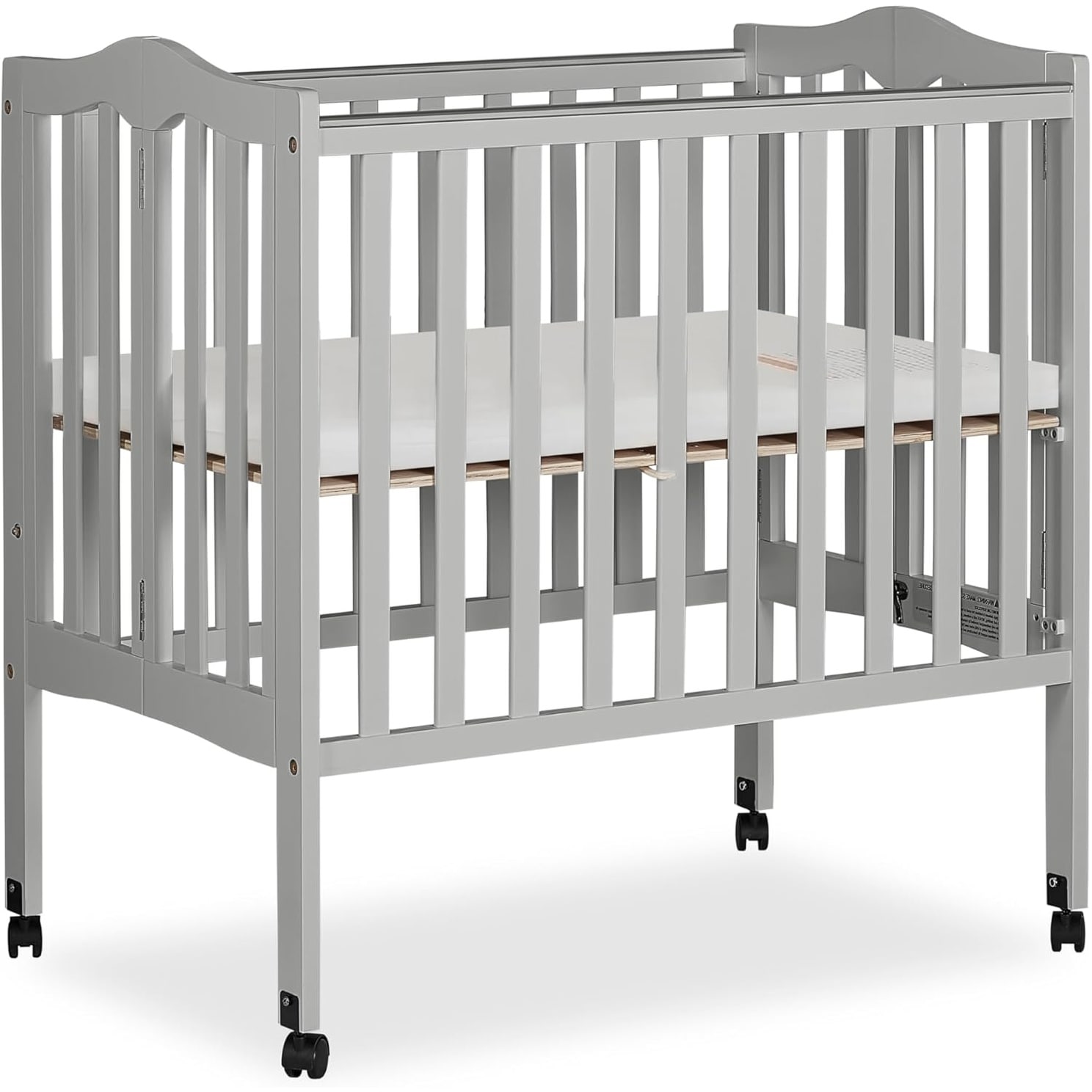 Dream On Me in Lightweight Folding Portable Crib pebble grey