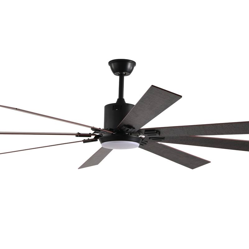 8 Wooden Blades LED Ceiling Fan Light with Adjustable Brightness & Color Temperature, Remote Control, Reversible DC Motor