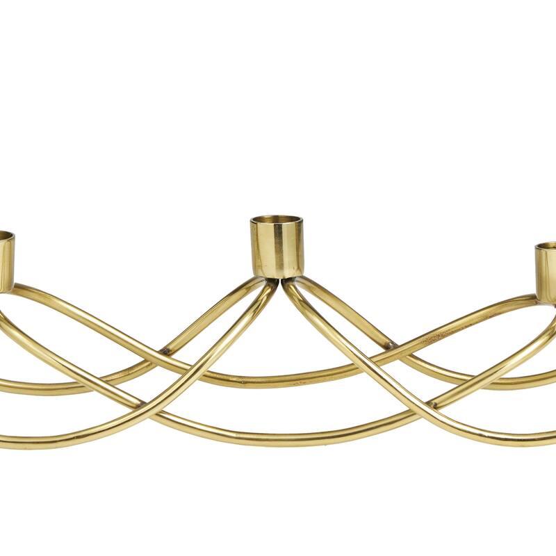 Stainless Steel Metal 5 Candle Candelabra - Gold - Roche River Decor