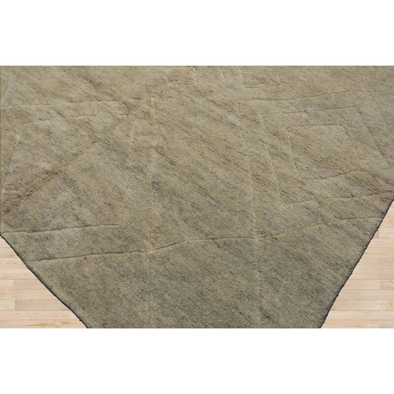 8x10 Tibetano Hand Knotted Wool Beige Moroccan Modern & Contemporary Rug - 8' x 10'