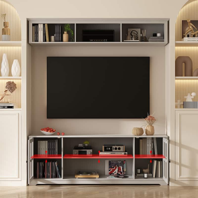 Living Room Set with TV Stand and Two Bookcases Doors 102"/68.1"W