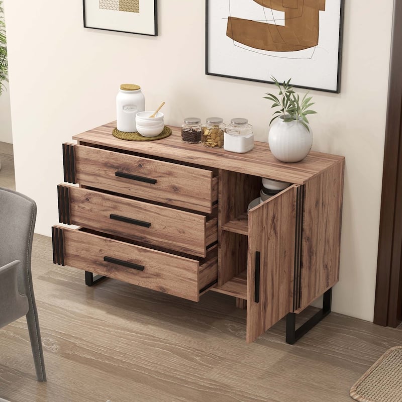 Costway Vintage Accent Cabinet Sideboard Cabinet with 3 Drawers, 1 - See Details