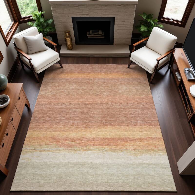 Premium Washable Super Soft Ombre Solid Mayfield Rug - Salmon - 8' x 10'