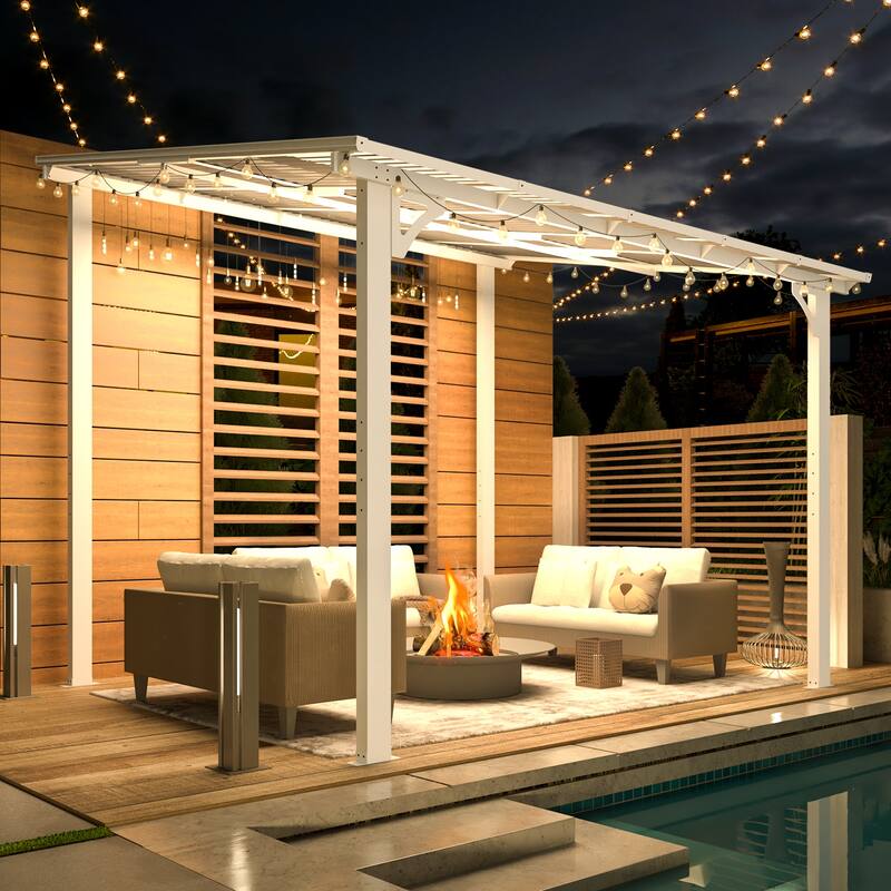 AECOJOY Wall Mounted Gazebos Pergola Gazebo Awnings for Backyard