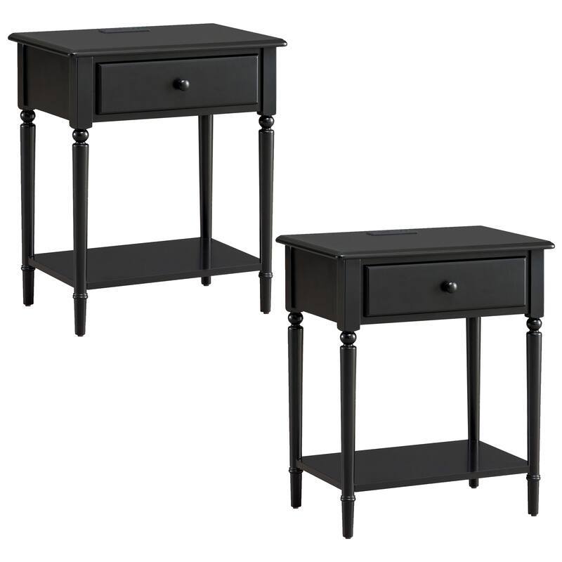 Leick Home 214445 Nightstand One Drawer Side Table