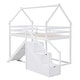 preview thumbnail 25 of 26, Twin over Twin Pine House Loft Kids Bed Frame with Slide, Staircase & Storage, Safety Guaranteed, Easy Assembly, Natural