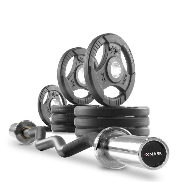 XMark XM 3675 BLK BAL 65 Black Curl Bar 65 lb. Olympic Weight Set Bed Bath Beyond 25446788
