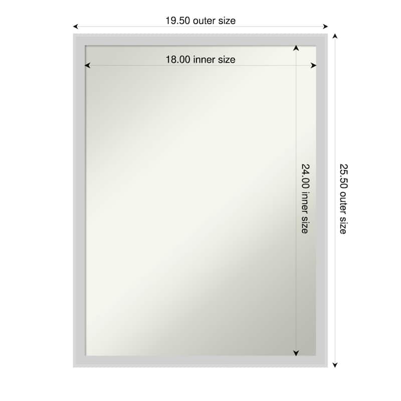 Incline Non-Beveled Wood Framed Wall Mirror - 20 x 26 in - Incline Silver