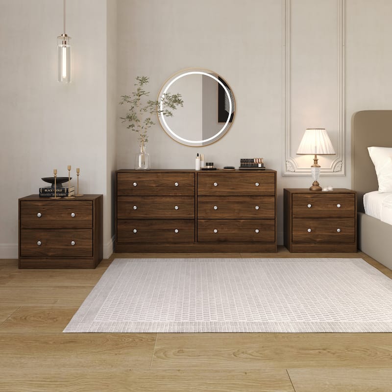 Clayfell Altoona Dresser with 2 Nightstands - Brown