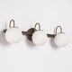 preview thumbnail 11 of 34, Aladari Modern Gold 3-Light Bathroom Vanity Lights Opal Glass Wall Sconces