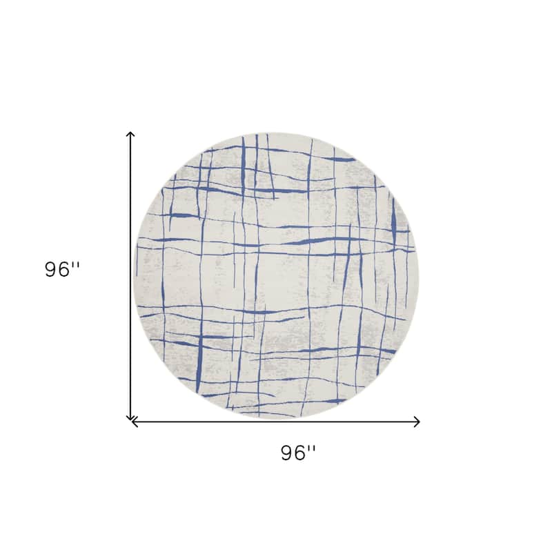 Guvu Power Loomed Distressed Geometric Abstract Modern Stain Resistant Area Rug By HomeRoots - 96' X '96' X '0.39