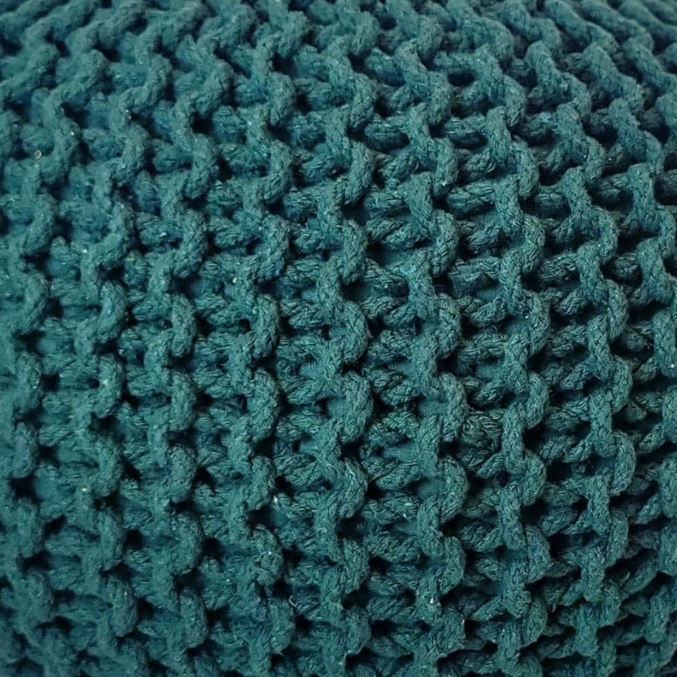 Lychee knitted cotton pouf hot sale ottoman