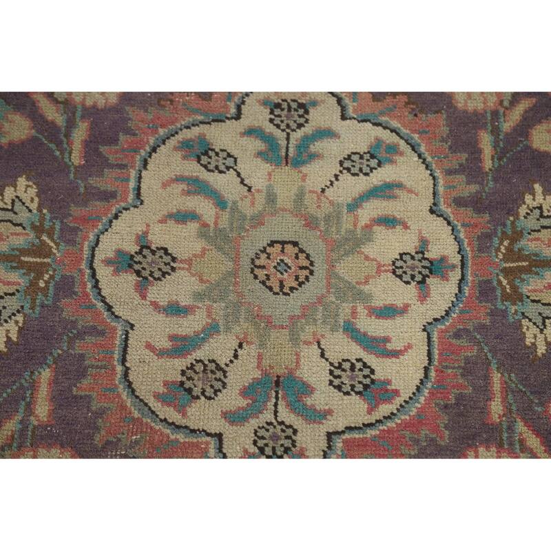 Pink Tabriz Persian Area Rug Hand-Knotted Wool Carpet - 9'0" x 12'5"