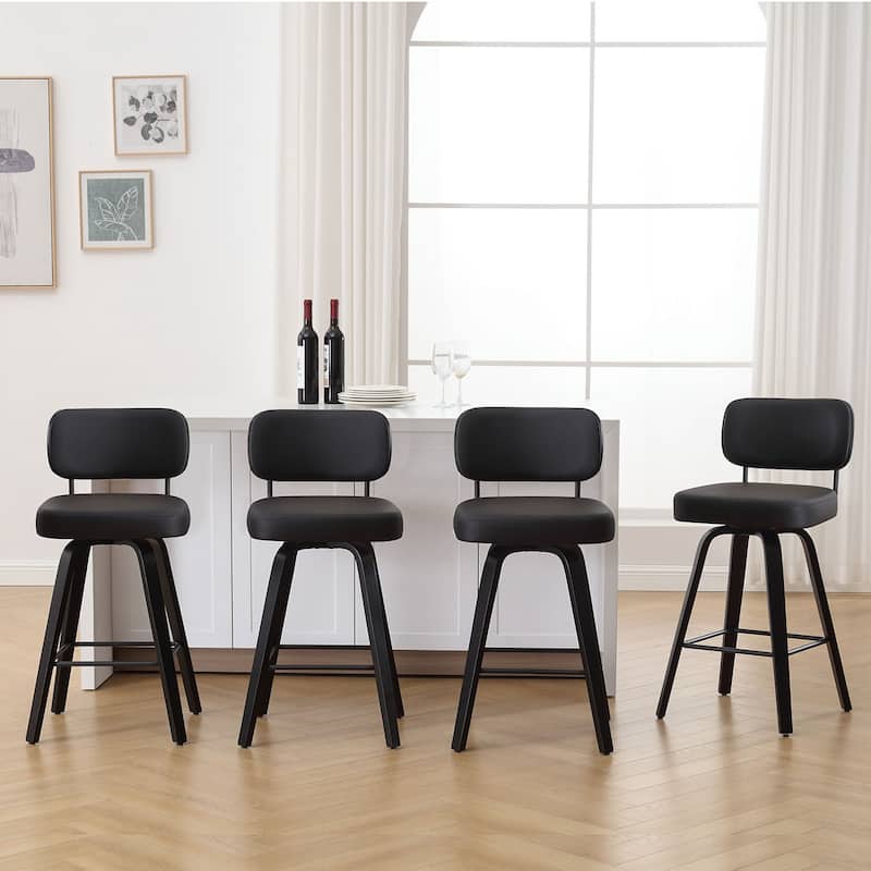 26"/29" Swivel Counter/Bar Stools with Black Bentwood Legs