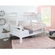 preview thumbnail 6 of 10, Linon Levi Solid Wood Twin over Full Bunk Bed White