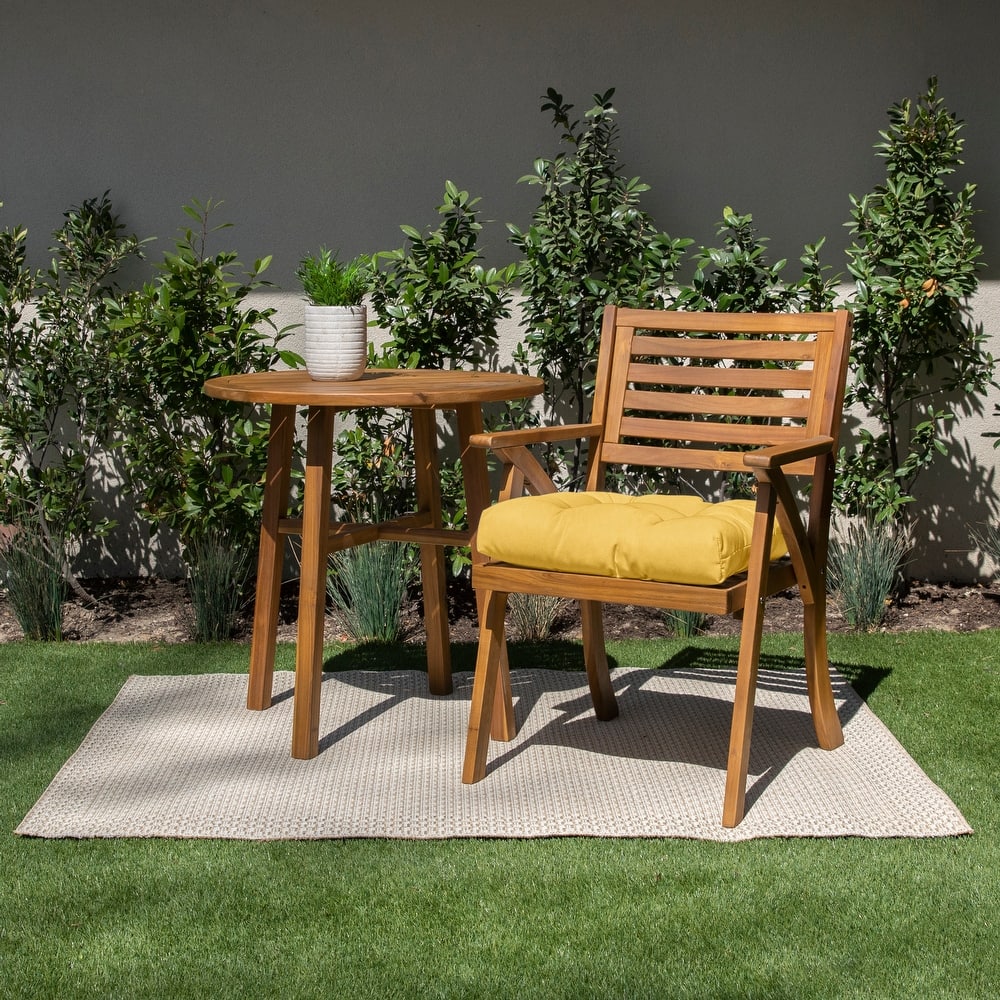 Sorra Home Tufted Chair Cushion Round U-Shaped Back 16 x 16 x 3"