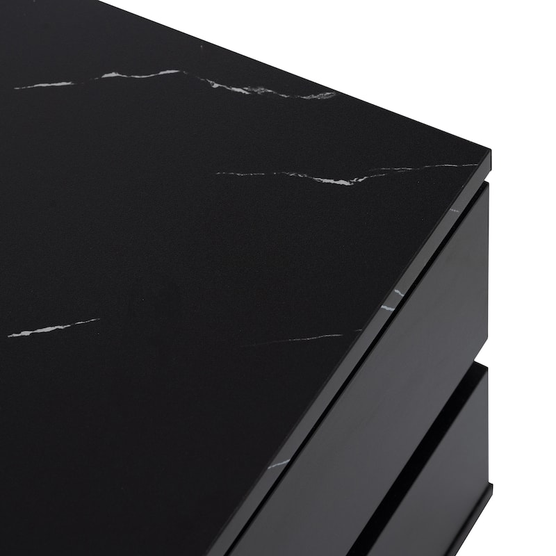 94.5" TV Stand with Tempered Glass Doors, 2 Drawers and Cabinets for TVs Up to 105"