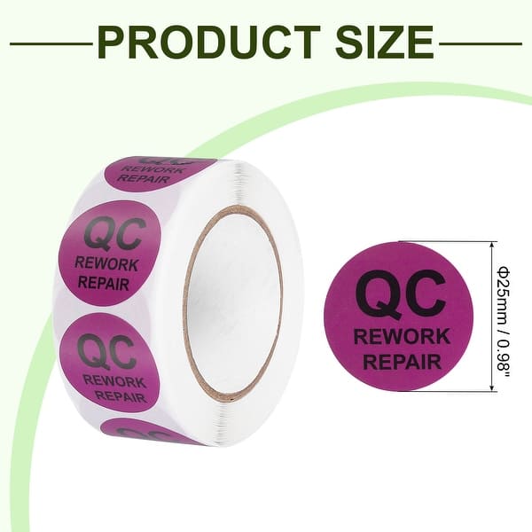 Stickers For Rework QC Rework Repair Labels, Round Inventory Quality Control Stickers for ...
