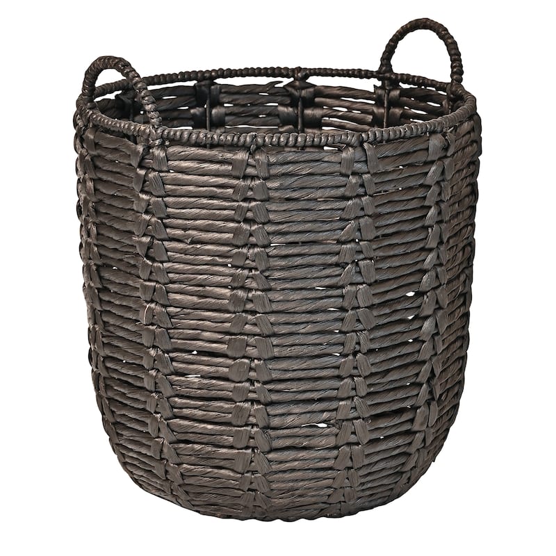 happimess Bohemian Hand-Woven Abaca Basket with Handles