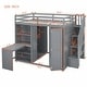 preview thumbnail 13 of 30, Full Size Bunk Bed with Wardrobe,Desk and Shelves