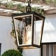 preview thumbnail 2 of 16, Anly Modern Farmhouse Black Gold 1-Light Outdoor Pendant Lights Patio Lantern Lamp - D7" x H12.2"