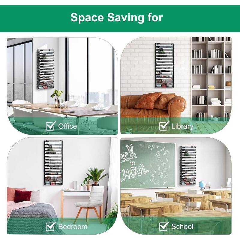 Hanging Wall File Holder, Paper Storage Organizer